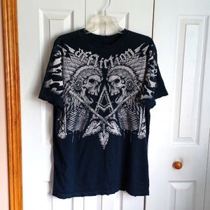 Mens affliction tee with detail on front...xl
